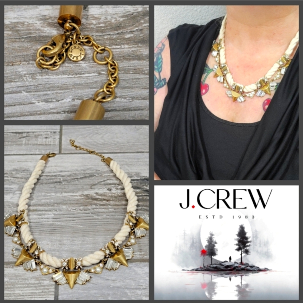J. Crew Gold and Cream Statement Necklace